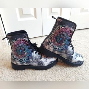 Purple Mandala Women's Vegan-Friendly Leather Boots